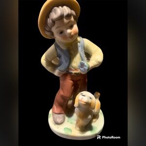 Vintage Dutch Boy and His Dog